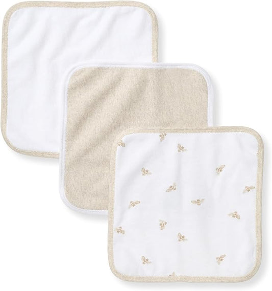 Burt's Bees Baby Infant Washcloths, 100% Organic Cotton, Soft and Super Absorbent Knit Terry & Woven Terry Wash Cloth