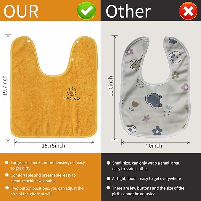 3 Pack Bibs for Baby Girls or Boys, Toddler Bibs for Feeding Teething Drooling, The Size 16 "x20 Face Towel Multifunctional for 3-6 Years kids