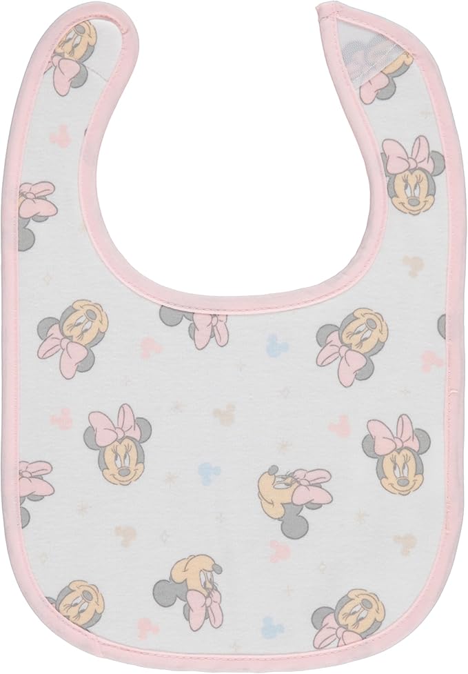 Disney 10-Pack Mickey Mouse Baby Bibs – Ten Soft, Absorbent, and Adjustable Cotton Bibs for Mess Free Meals
