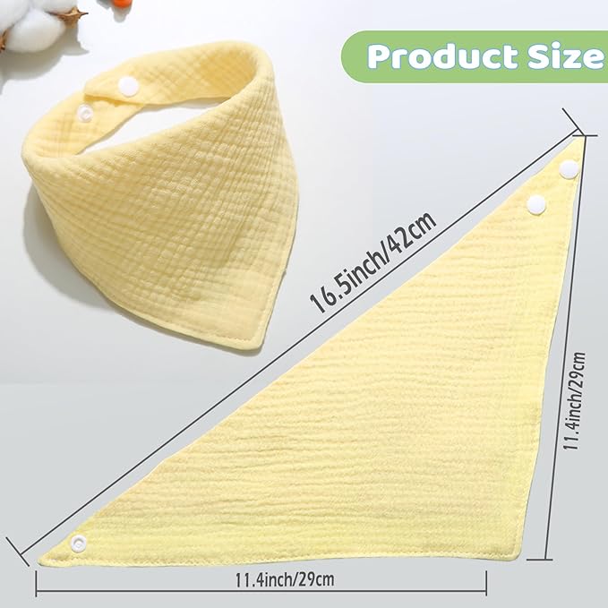 Baby Bibs Muslin Bibs 8 Pack for Drooling and Teething for Unisex Girls Boys