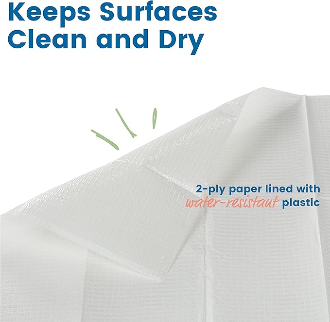 ECR4Kids 2-Ply Disposable Sanitary Liner, Changing Station Tissue, White, 500-Pack