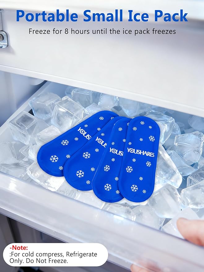 4 Pcs Small Breastmilk Ice Packs for Breastmilk Storage, Gel Ice Packs for Breast Milk Keeps Breast Milk Fresh, Perfect for Cooling Milk, Camping, Picnics, Lunchboxes or Injury Relief