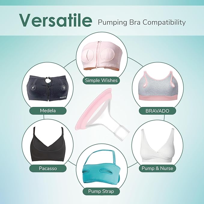 14mm Maymom MyFit Shields, Pano Series; Compatible with Medela Breast Pump- PersonalFit, Freestyle, Harmony, Maxi, Freestyle Flex Connector; Connect to Maymom Widemouth/Narrow Connector, 2pcs