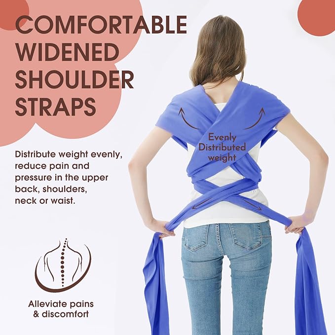Acrabros Baby Wrap Carrier,Hands Free Baby Carrier Sling,Lightweight,Breathable,Softness,Perfect for Newborn Infants and Babies Shower Gift,Purple
