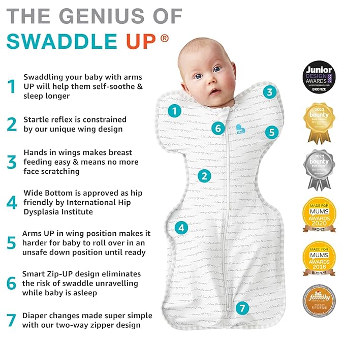 Love to Dream Swaddle UP, Organic Cotton, Baby Sleep Sack, Self-Soothing Swaddles for Newborns, Get Longer Sleep, Snug Fit Helps Calm Startle Reflex, Newborn Essentials for Baby, Cream