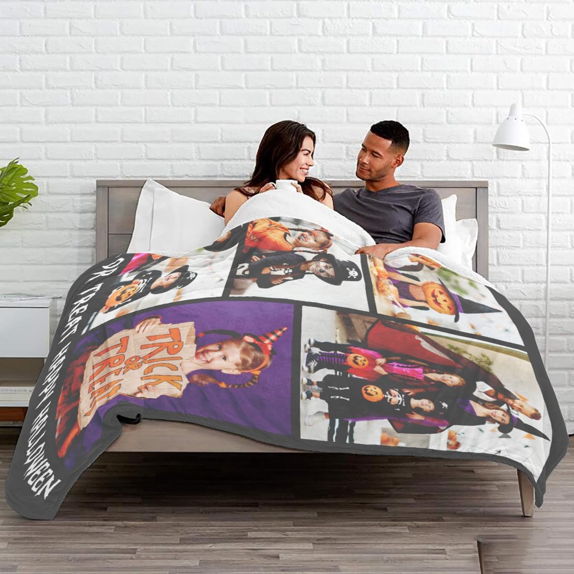 Ships Next Day, Personalized Photo Gifts for Girlfriend, Custom Made Bed Throw Blankets for Kids, Halloween Decoration Blankets with Pictures for Boyfriend, Girlfriend