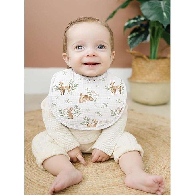 Konssy Muslin Baby Bibs 8 Pack Baby Bandana Drool Bibs Cotton for Unisex Boys and Girls, Soft Absorbent Set for Teething and Drooling