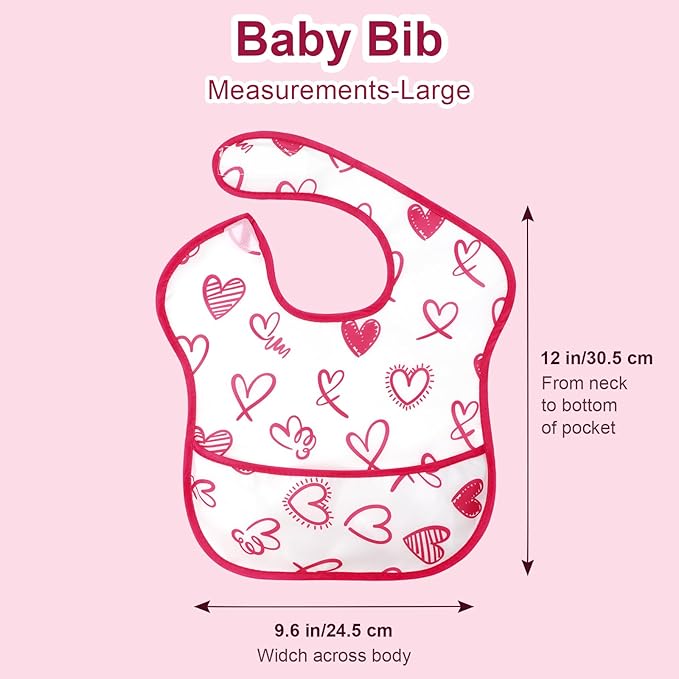 Accmor Baby Bibs, Waterproof Baby Toddler Bibs, Apron Smock Bib for Baby Boys Girls, Essential Must Have for Eating, Feeding