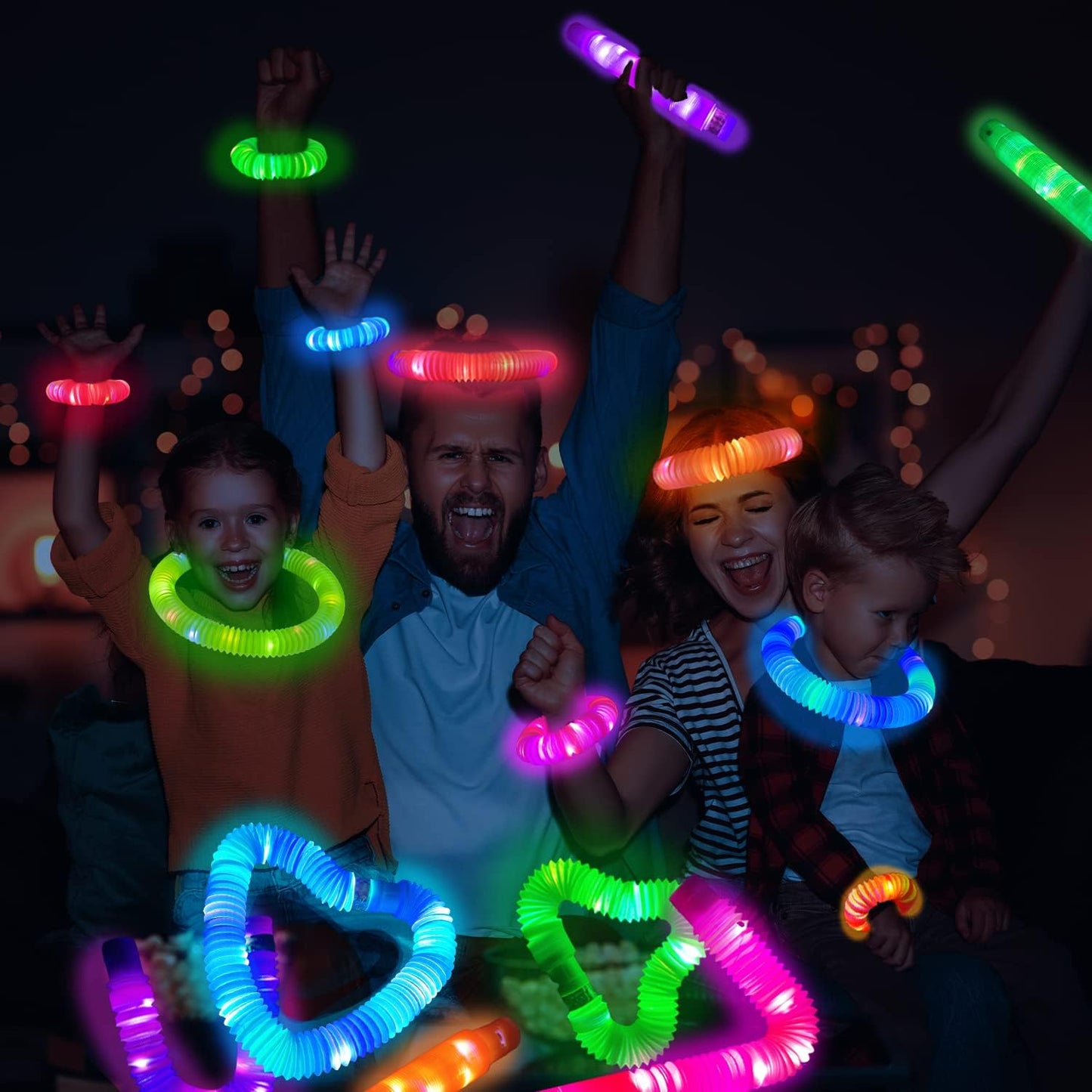 Glow Sticks Party Pack 12PCS-Glow in Dark Party Favor Supplies for Kids,Halloween Light Up Glow Necklaces Bracelets Accessories for Boys Girls,Neon Party Decorations for Birthday Camping Dance