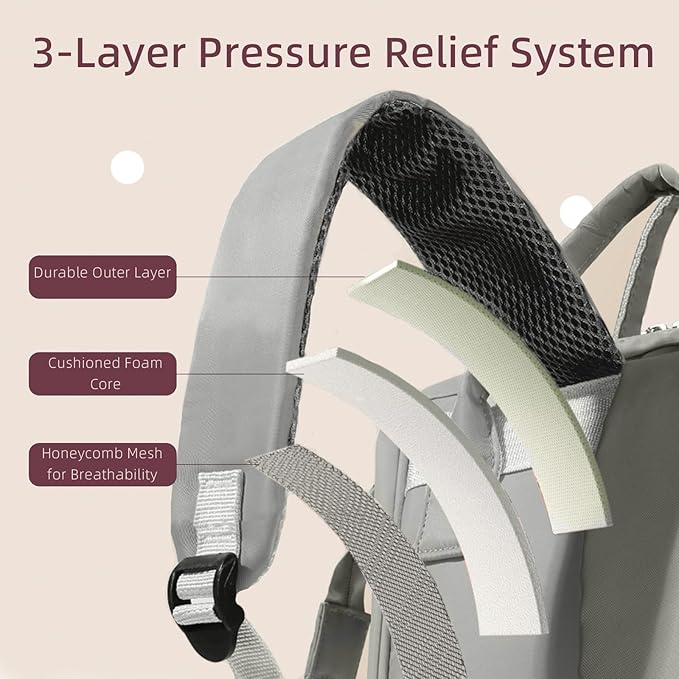 Insulated Bottle Cooler Bag, Holds 6×9oz, 18L Large 2-n-1 Backpack Lunch Bag for Nursing, Work, Daycare (Gray)