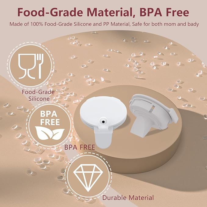 2pcs Duckbill Valves and 2pcs Diaphragms for Momcozy Upgraded Mobile Flow M9 Breast Pump, BPA Free, The Same As OEM, Replace for Momcozy Upgraded M9 Replacement Parts, Not Original Parts, 4pcs Gray