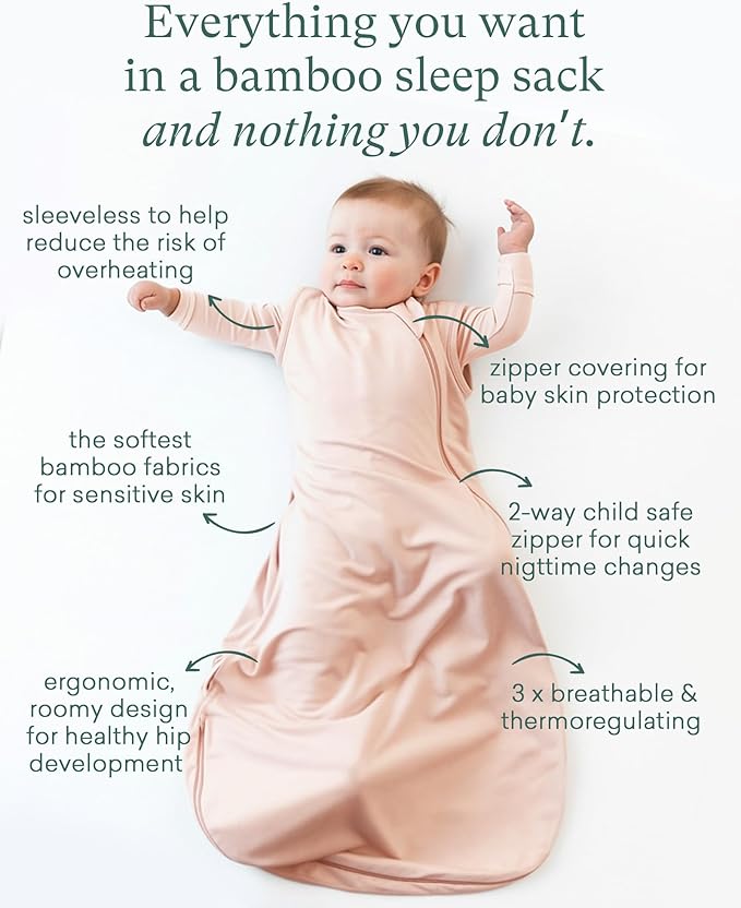 PurComfy Supersoft Sleep Sack 0.5 TOG, Premium Bamboo Viscose Sleeping Bag Thin Baby Wearable Blanket 2-Way Zipper Sleep Sack