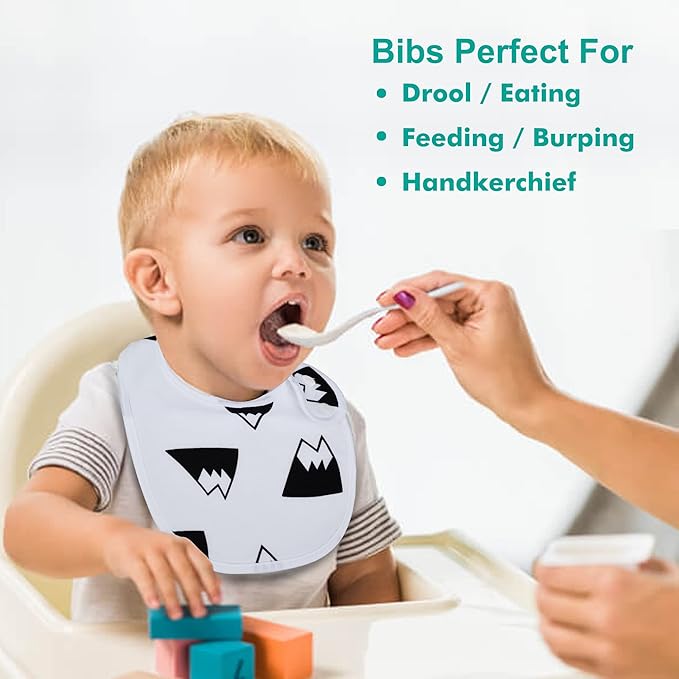 Baby Bibs Soft and Absorbent Organic Cotton Bandana Drool Bibs Set for Boys Girls Newborn 0-36 Months