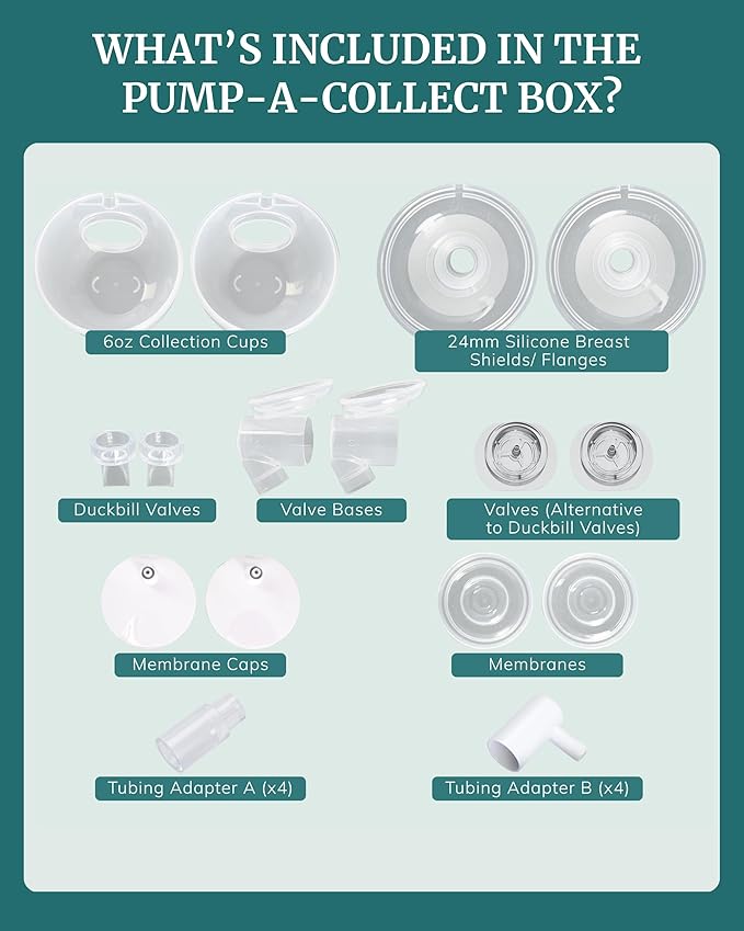 Wearable Breast Milk Collection Cups - Works with Baby Buddha, Legendairy Milk, Spectra, Imani, Zomee, Freemie (24mm)