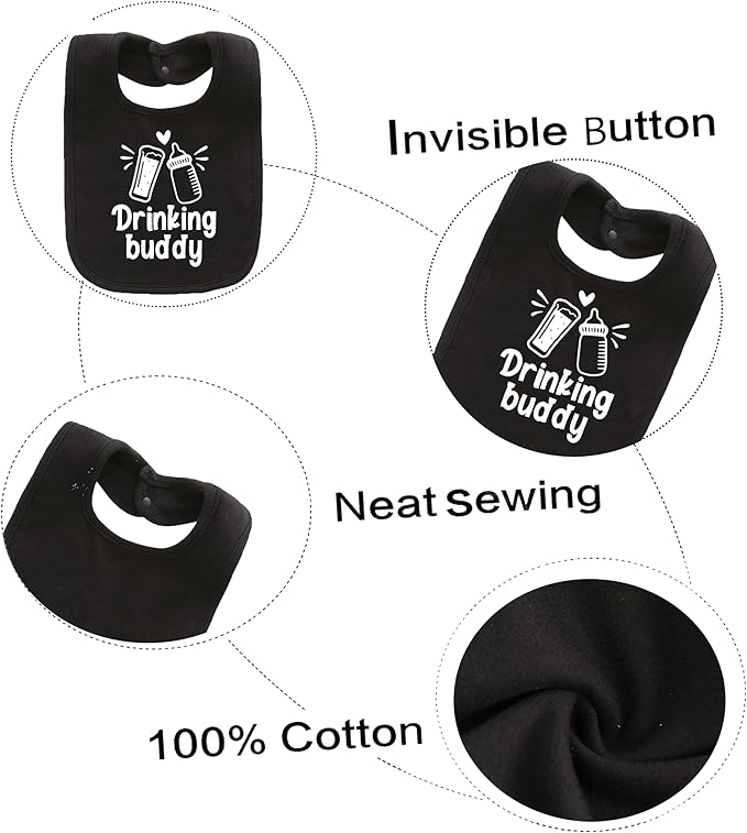 Baby Twins Bibs Drinking Buddy Newborn Baby Bibs Cute Unisex Bibs Set Toddler Baby Boy Girl Bibs