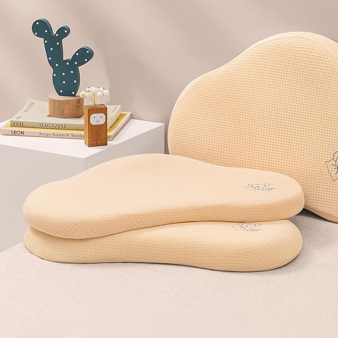 Reidio 1pc Toddler Silicone Pillow Breathable Toddler Pillow with Removable Cotton Pillowcase Kids Pillows for Sleeping Machine Washable (Rose, H1)