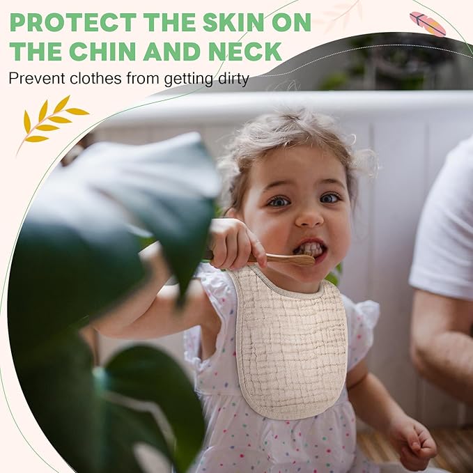 Tallew 8 Pack Muslin Burp Cloths and Baby Bibs for Boy Girl 20" x 10" Cotton Baby Bandana Drool Bibs Muslin Burp Cloths Absorbent Rag for Newborn Toddler Infant Gifts(Vivid Color)