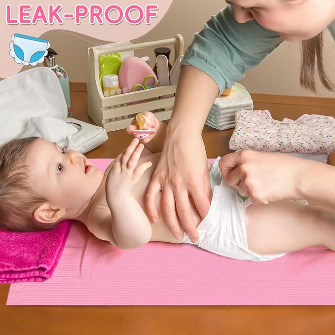 500 Pcs 18'' x 13'' Disposable Changing Pad Liners with Baby Diaper Caddy Bag 2 Ply Disposable Leak Proof Paper Liners for Surface Protection Disposable Diaper Pads for Baby Changing Station