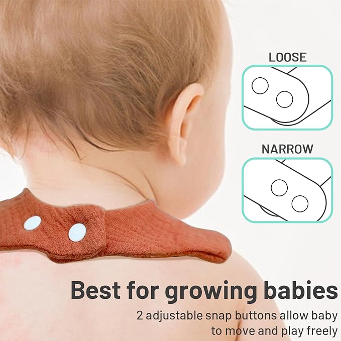 EllieHouse Baby Bibs for Girls Boys 10Pack Muslin Drool Teeth Drooling Teething Bibs Muslin Cotton for Infant Toddler