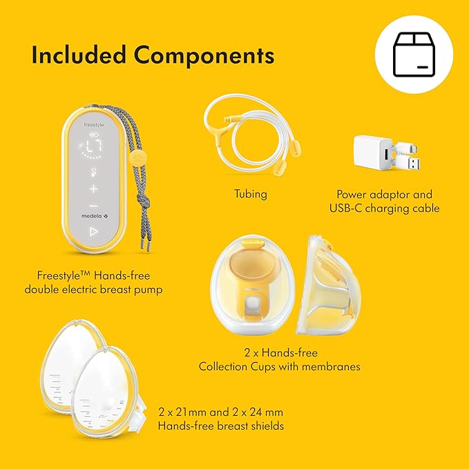 Medela Freestyle Hands-Free Double Electric Breast Pump with Wearable Cups, App Connectivity, Portable Design