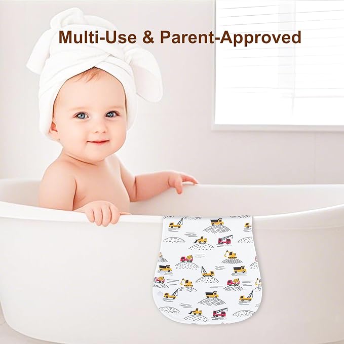 2-in-1 Burp Cloths and Baby Bibs - 6 Pack Large Super Absorbent Soft Cotton Burping Cloths for Spit Up, 3 Layers Thick Baby Burp Rags for Girls & Boys