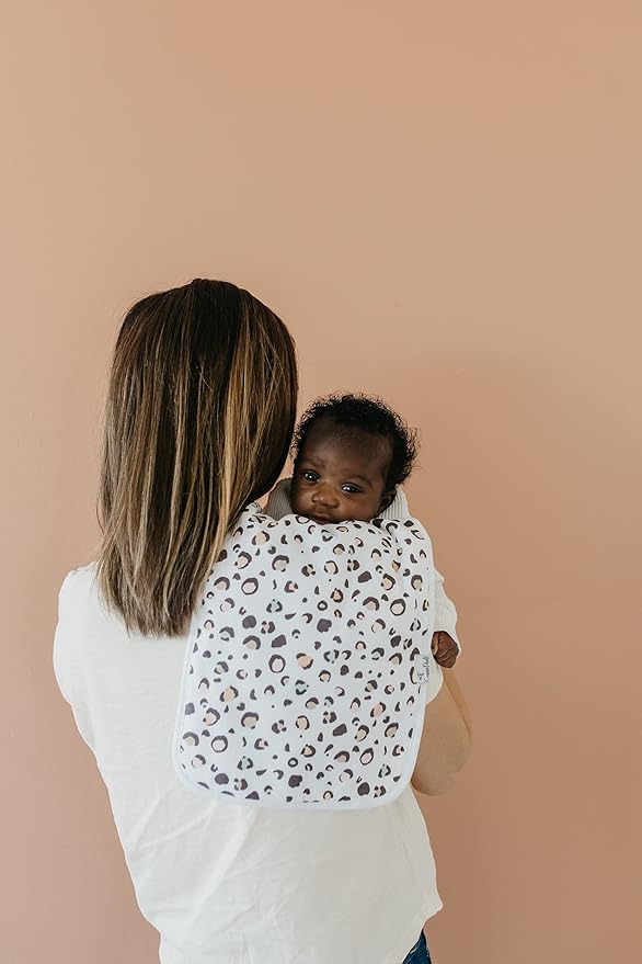 Copper Pearl Premium Baby Burp Cloths - 3-Pack Large Cotton Burp Cloths, Extra Soft Spit Up Rags with 3 Absorbent Layers, Perfect for Baby Boy and Baby Girl Gifts (21" x 10" Size, Zara Set)