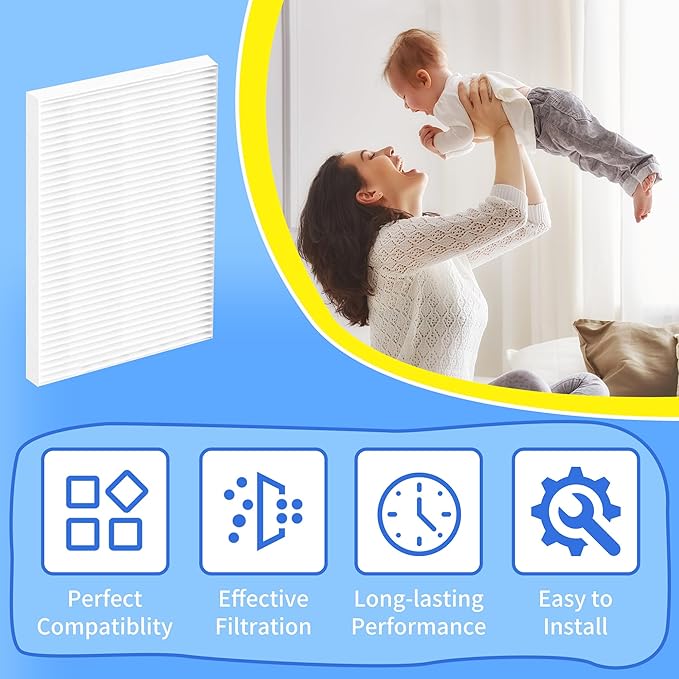 6 Pack HEPA Filter Replacement, Compatible with Momcozy Kleanpal Pro Baby Bottle Washer, 99.97% Effective Filtration for Baby Bottle Washer and Dryer, Premium Air Filters