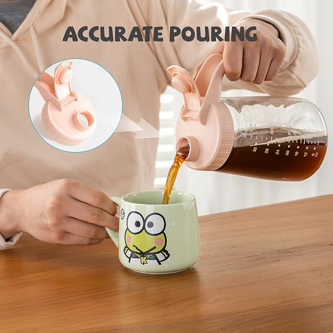 COMI 34oz Breast Milk Pitcher,No Leak Breast Milk Storage Containers for Fridge,Resistant to Heat and Cold,Wide Mouth Breastfeeding Essentials with Sealing Ring,Baby Formula Maker,Pink