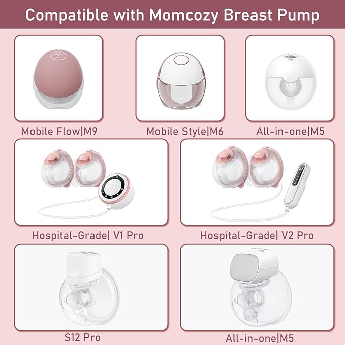 4pcs Flange Inserts 19mm Compatible with Momcozy M9/M6/M5/V1 Pro/V2 Pro/S12 Pro/S9 Pro Wearable Breast Pump, for Momcozy Breast Pump Replacement Parts, Reduce 24mm Nipple Tunnel Down to 19mm