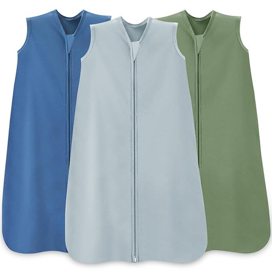 3 Pack Baby Sleep Sack 18-24 Months 100% Cotton TOG 0.5 Baby Sleeping Bag 2-Way Zipper Toddler Wearable Blankets Comfy Stretchy Summer Sleep Sacks