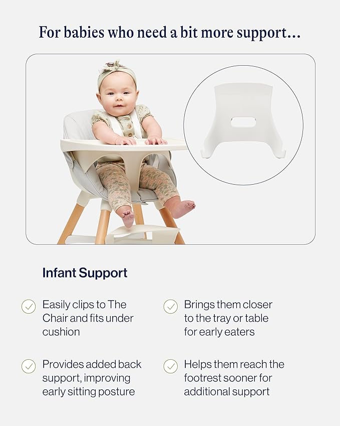 Lalo The High Chair Infant Kit - Convertible Wooden High Chair for Babies & Toddlers with Infant Support & Cushion, Grows with Your Child, Dishwasher Safe Tray, Adjustable Footrest Licorice