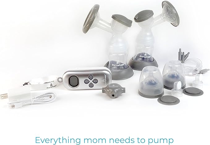 Primo Passi - Double Electric Breast Pump Portable | Small Easy to Carry | Rechargeable Battery Breastpump | Saca Leche