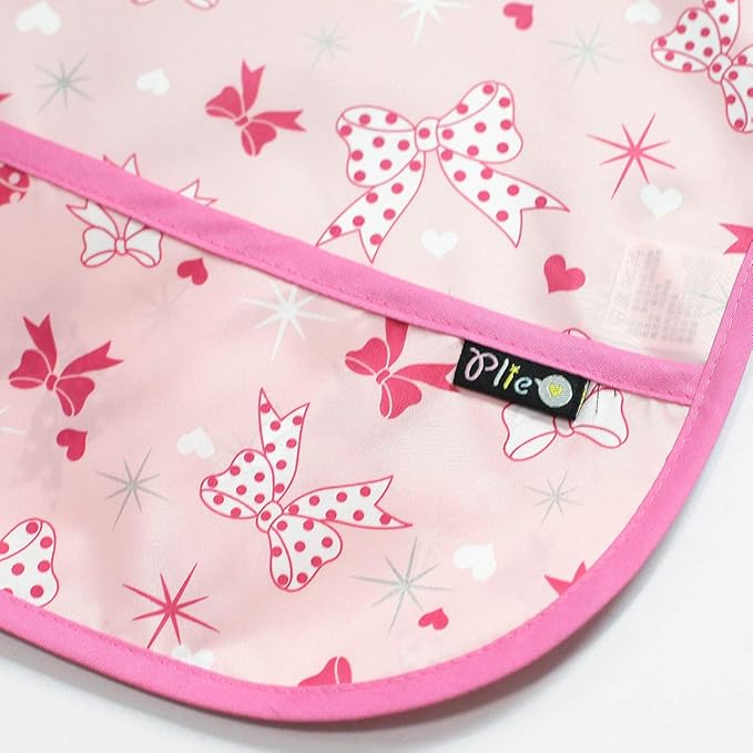 Short Sleeve Waterproof Bib for Toddlers – Feeding Apron for Mealtime, Daycare, Self-Feeding & Messy Play, Baby Bib