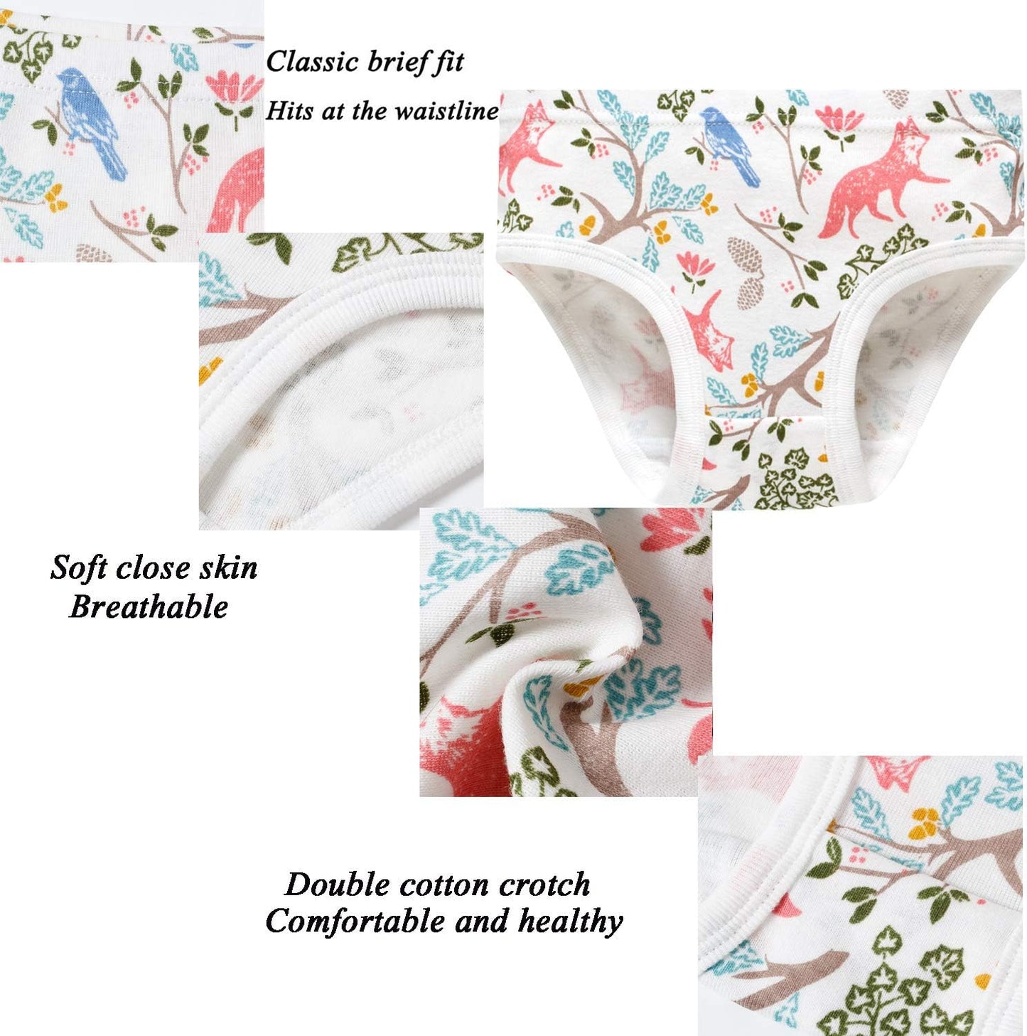 Hahan Girls Soft Panties Toddler Girls Cotton Underwear Kids Briefs