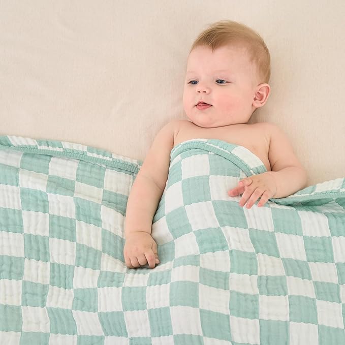Ultra Soft Muslin Baby Blanket, A Versatile Swaddle and Bed Blanket for Babies, Toddlers, Boys, and Girls (1 Pack).