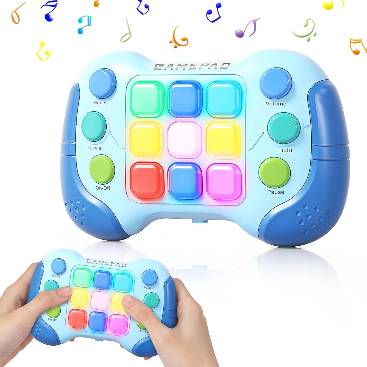 2024 New Fast Push Game Light Up Pop Fidget Toys,Its Electronic Handheld Game for Kids Teens Adults,Youth Quick Push Buttons Gamepad,Xmas Birthday Gifts Toys for Boys Girls,Ages 3 and Up(Blue)