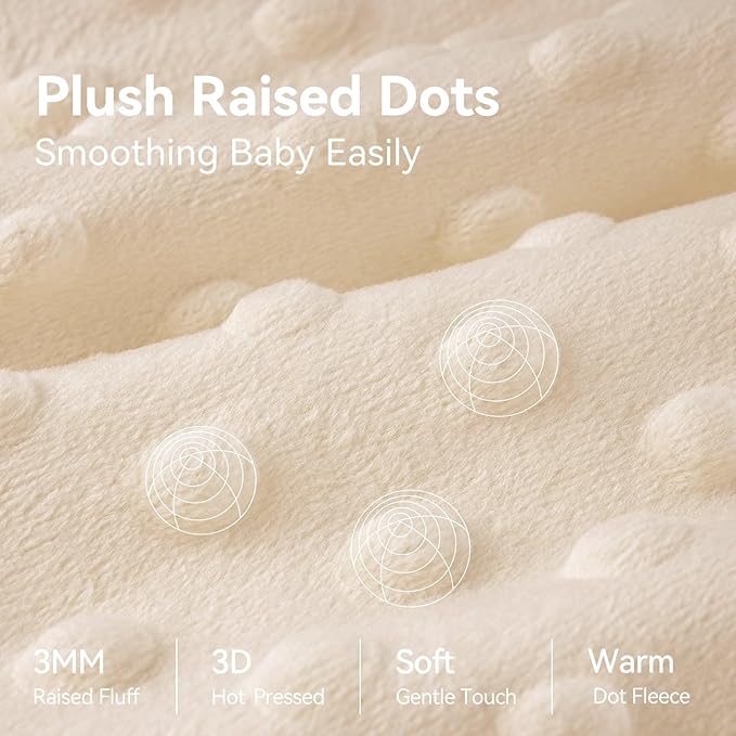 Fleece Baby Sleep Sack 6-12 Months with Plush Dots 1.5 Tog Baby Wearable Blanket with 2-Way Zipper Warm Sleeping Sack for Toddler Infant Newborn - Medium, Coffee