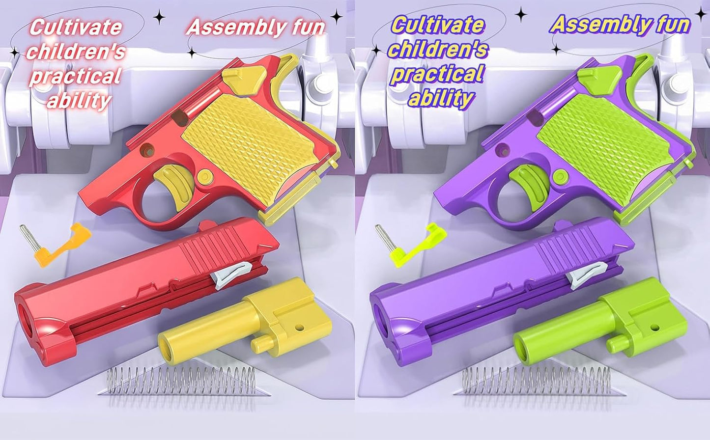 2024 New 1911 Model Radish Fun and Safe Toys,Fidget Toys Suitable for Relieving ADHD and Anxiety,Stress Relief Funny Toys for Adults,The Fun Gift for Adults and Kids (Red&Purple / 2 PCS Pack)