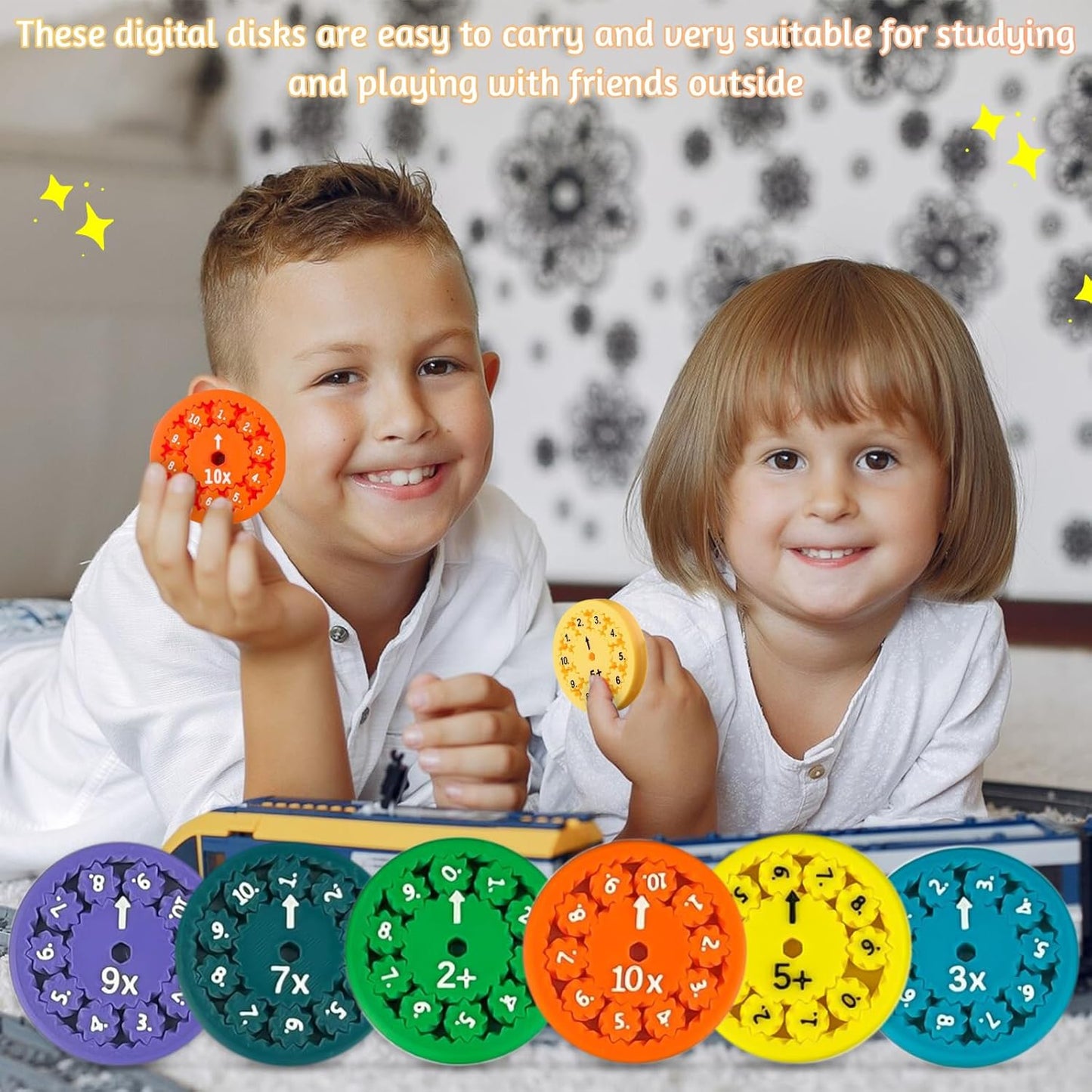 18 Pcs Math Fidget Spinners Toy, Math Fidget Sensory Spinner Counting Toys, Number Fidget Toys for Kids Math Games, Montessori Educational Toys for Kids Learning