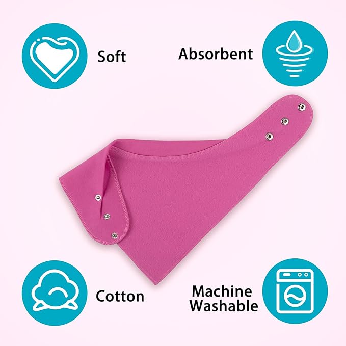 Adult Drool Bib for Special Needs, Large Elderly Bandana, Teen Bib for Women Men, Soft Absorbent Set for Kids