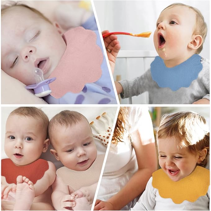 Muslin Baby Bibs for Drooling and Teething Newborn Drool Bibs for Baby Girl Boy