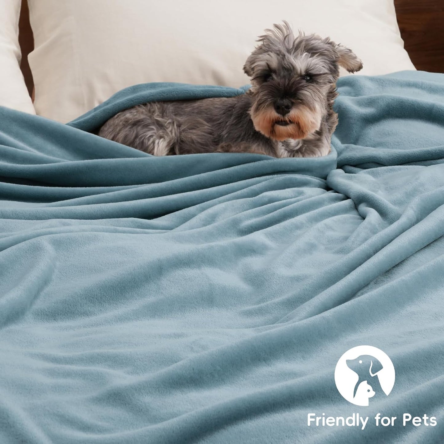 PHF Ultra Soft Fleece Blanket King Size, No Shed No Pilling Luxury Plush Cozy 300GSM Lightweight Blanket for Bed, Couch, Chair, Sofa Suitable for All Season, 108" x 90", Dusty Blue