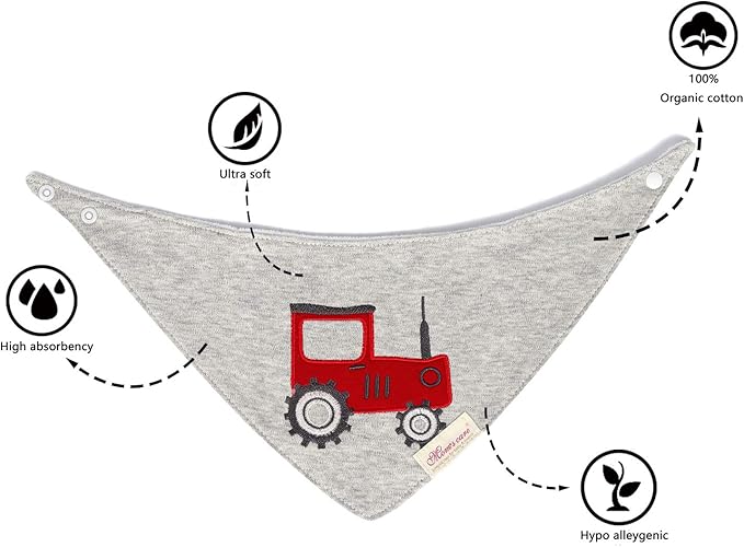 JN&LULU 3 Pack Newborn Baby Bibs Bandana Drool Bibs for Drooling Cotton Baby Gifts