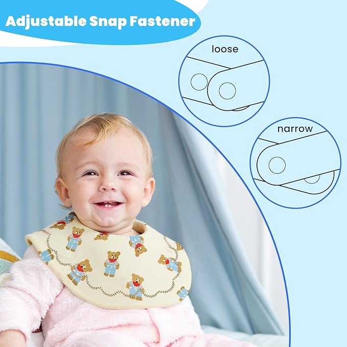 EllieHouse Baby Bibs for Girls Boys 10Pack Muslin Drool Teeth Drooling Teething Bibs Muslin Cotton for Infant Toddler