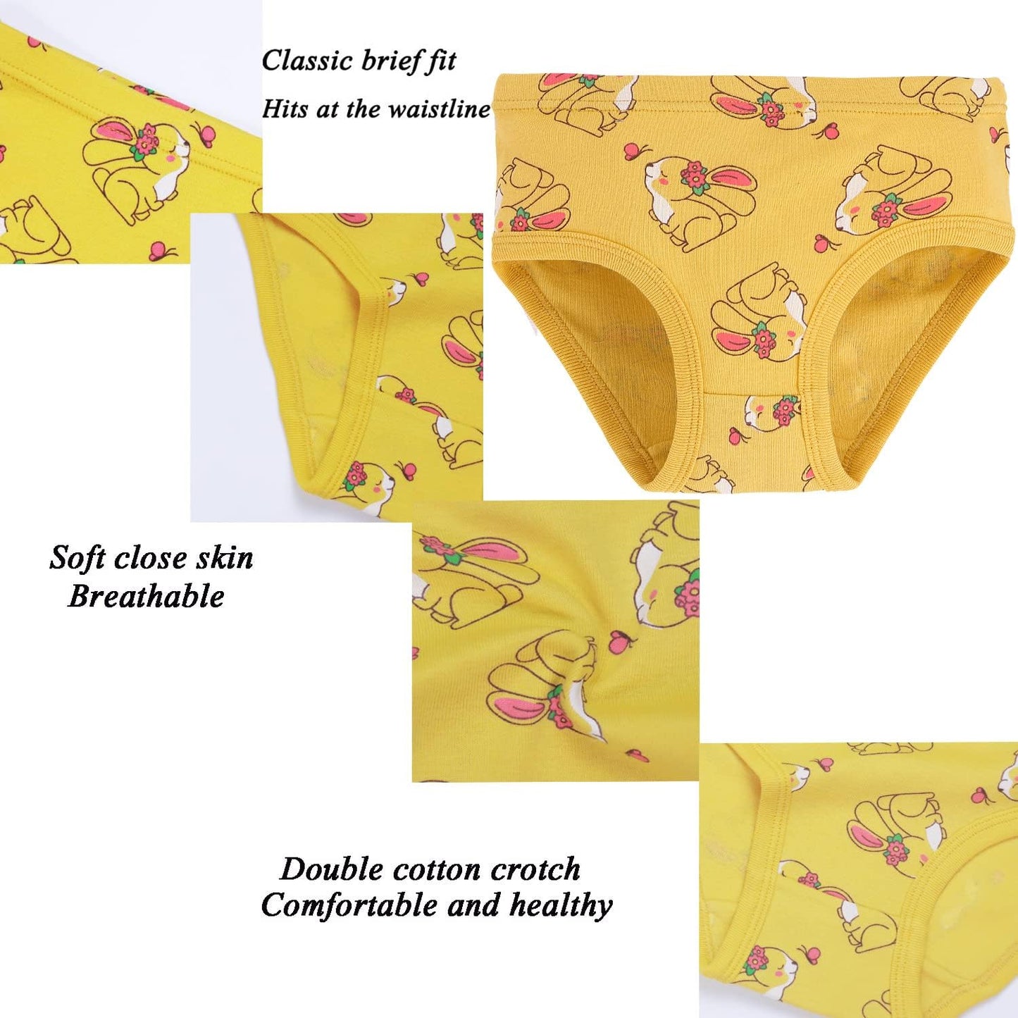 Hahan Girls Soft Panties Toddler Girls Cotton Underwear Kids Briefs