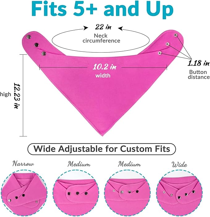 Adult Drool Bib for Special Needs, Large Elderly Bandana, Teen Bib for Women Men, Soft Absorbent Set for Kids