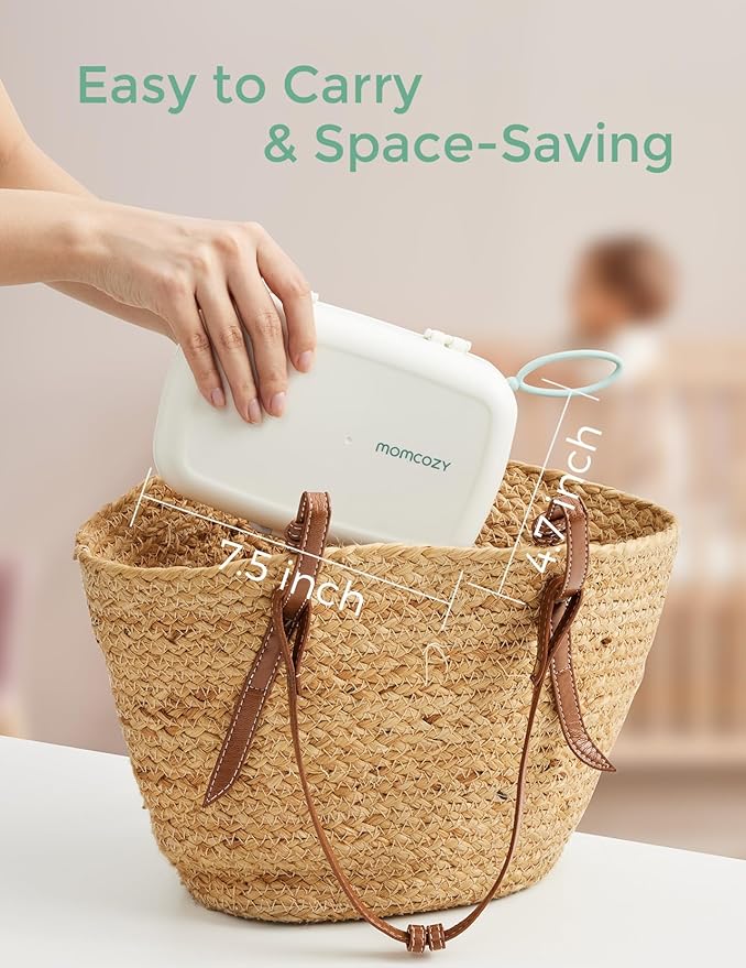 Momcozy Bottle Brush Set - Baby Bottle Cleaner Kit with Silicone Brush, Nipple Brush, Straw Brush, Soap Dispenser, Drying Rack - 7 in 1 Bottle Cleaning Tool for Home and Travel, Green