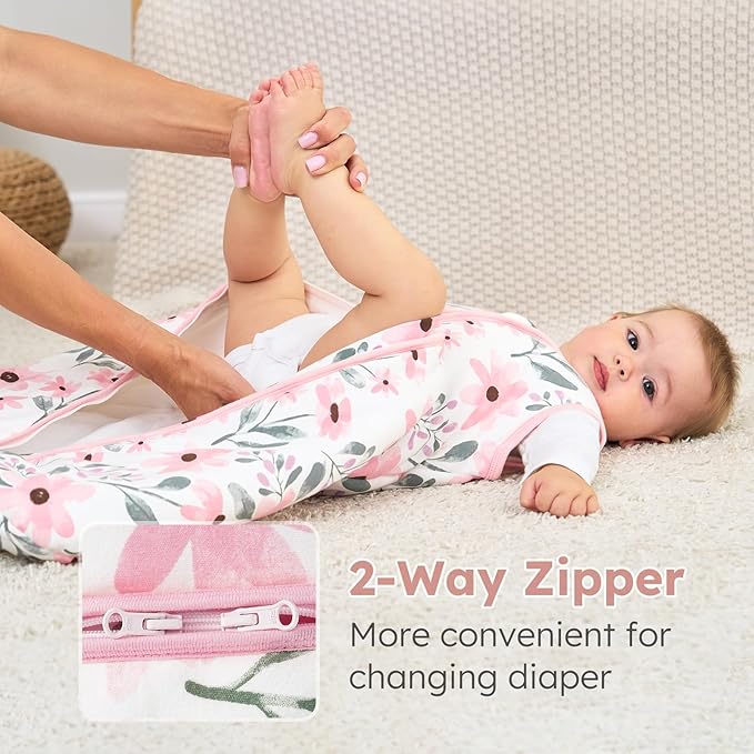 Yoofoss Baby Sleep Sack 12-18 Months, TOG 2.5 Baby Wearable Blanket with 2-Way Zipper, 100% Organic Cotton Fabric Winter Newborn Sleeping sack, Warm Soft Comfy(Large)