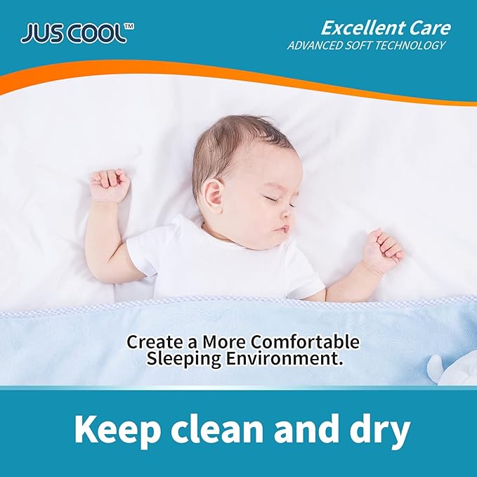 JUS COOL Incontinence Bed Pads 30”x 36”(50 Count) Disposable Baby Changing Pads, Underpads Portable Diaper Changing Pads, Soft Bed Pads Ultra Absorbent and Waterproof