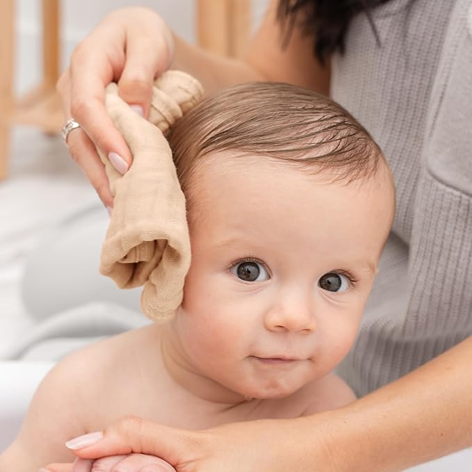 Comfy Cubs Muslin Baby Washcloths 10 Pack - Soft 6-Layer Cotton Wash Cloths for Sensitive Skin - 10"x10" Large, Gentle, Absorbent Infant Essentials for Newborn and Toddlers - Multi Girl